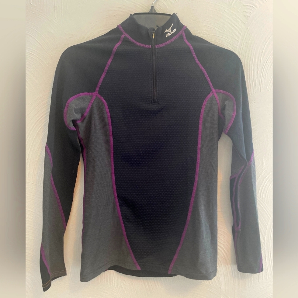 Mizuno Vintage Womens Breath Thermo Midweight Performance Zip, Size small